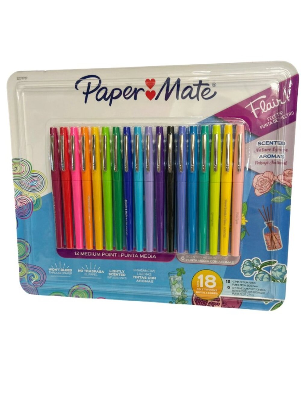 Paper Mate Flair Felt Tip Pens 18 pack Scented NEW